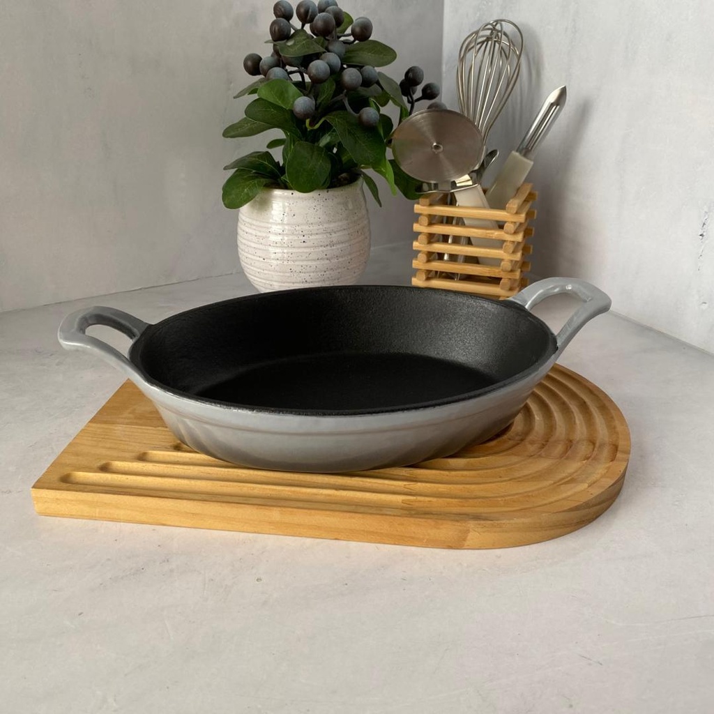 POELE EN FONTE 24CM GRISE