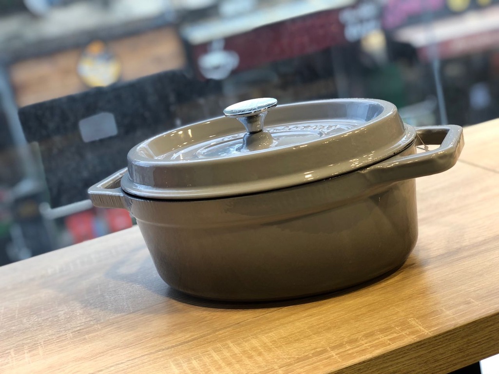 Cocotte Ovale Grise 29CM En Fonte