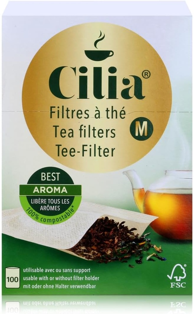 PAPIER FILTRE A THE  CILIA M 100PCS