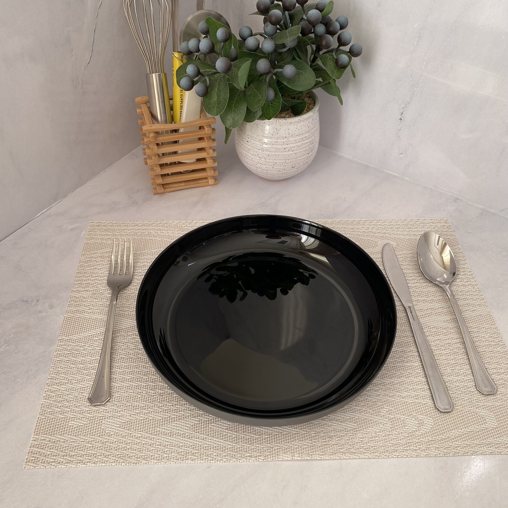 Vicky Noir Lava Stone Assiette Plate 25Cm