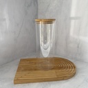Bocal en verre rond 1500ml + couver bambou