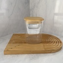 Bocal en verre carre 1L avec couvercle en bambou