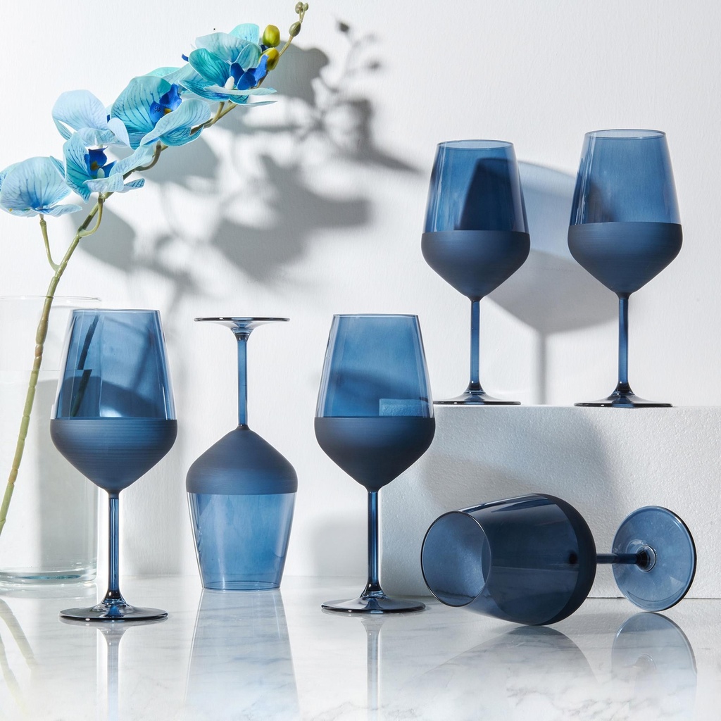 Verre A Pied Matte Bleu 49 Cl