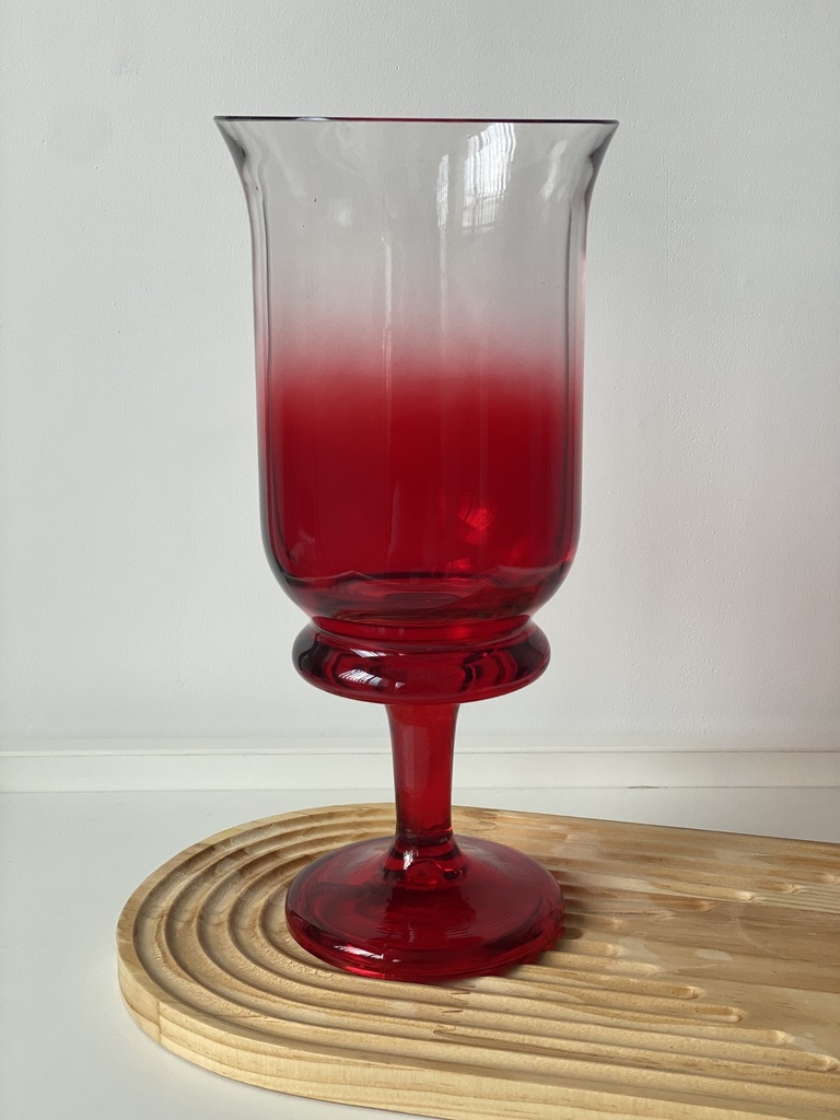 Vase A Pied Riva Rouge Petit