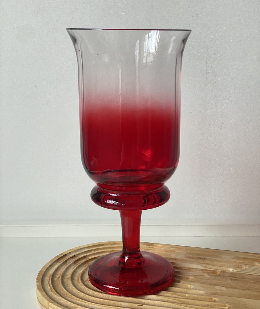 Vase A Pied Riva Rouge Petit