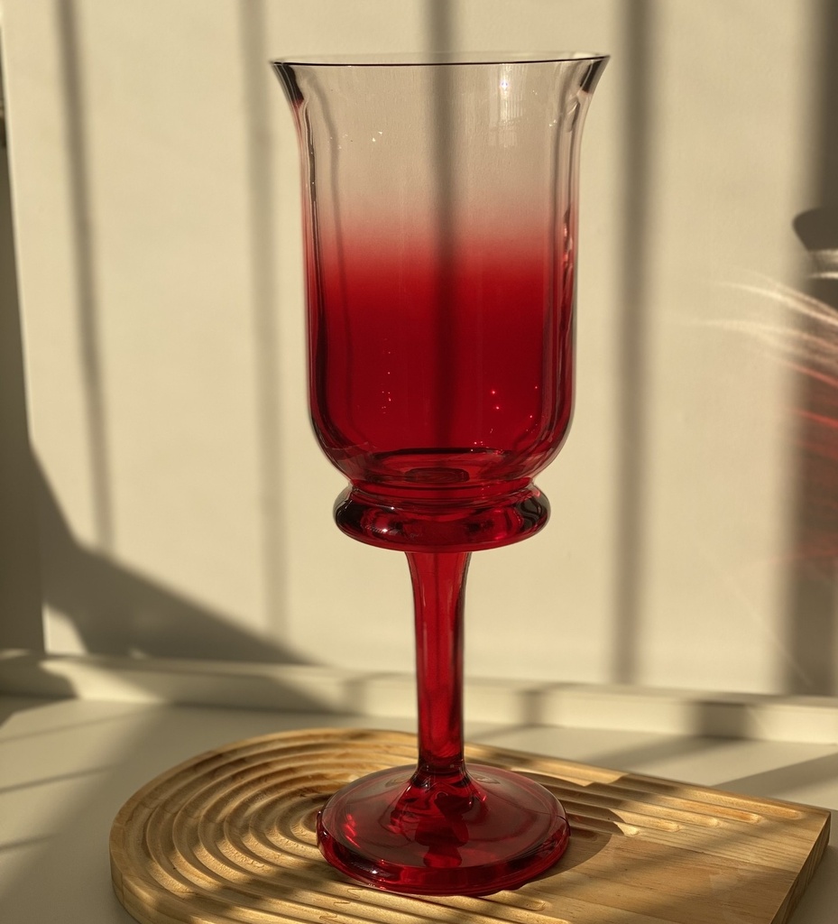 Vase à pieds riva coloré  13X34,5cm