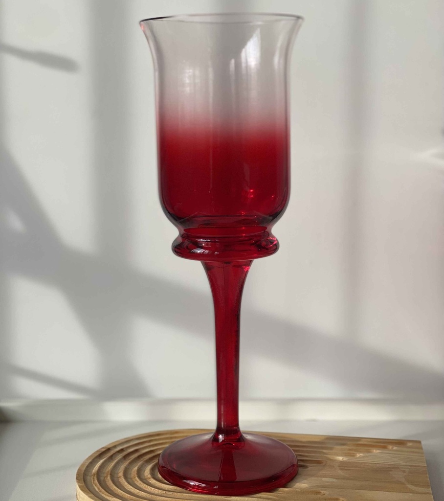 Vase A Pied Riva Rouge Grand