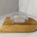 Boite de conserv en verre rectangle 370 ml +cv