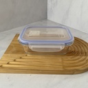 Boite de conserv en verre rectangle 640 ml +cv