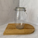 Bocal en verre rond 1500 ml + couver en verre