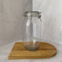 Bocal en verre rond 2000 ml + couver en verre