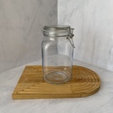 Bocal en verre carré 1500 ml + couver en verre