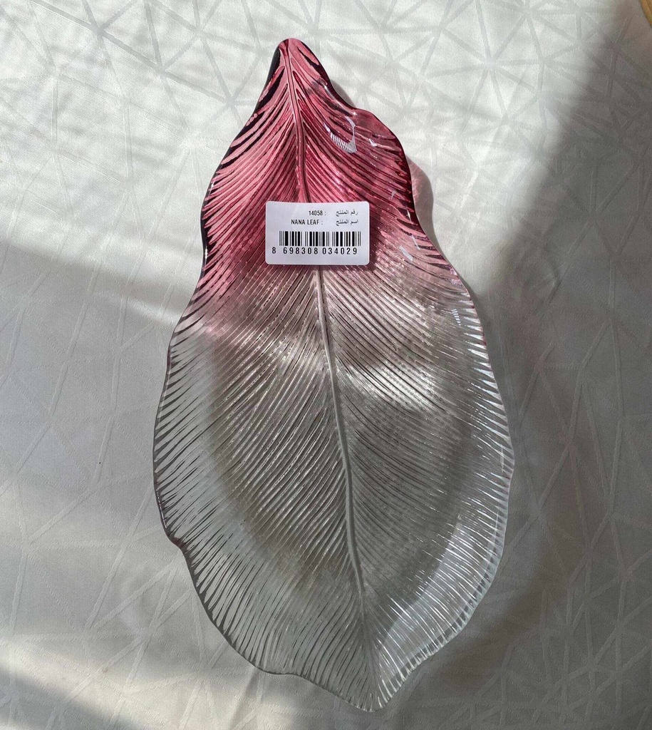 AK assiette 29 NANA LEAF-  TRANSPARENT PINK - CLEAR