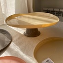 AK présentoir à gâteau 28 ISTANBUL-BEIGE AVEC PIED TAUPE