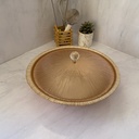 AK bol 28 REXY-INSIDE CHAMPAGNE  OUTSIDE  SALMON  WITH CHAMPAGNE LID