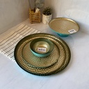 AK assiette 28 SAHRA-INSIDE GOLD - OUTSIDE OPAQUE TURQUOISE