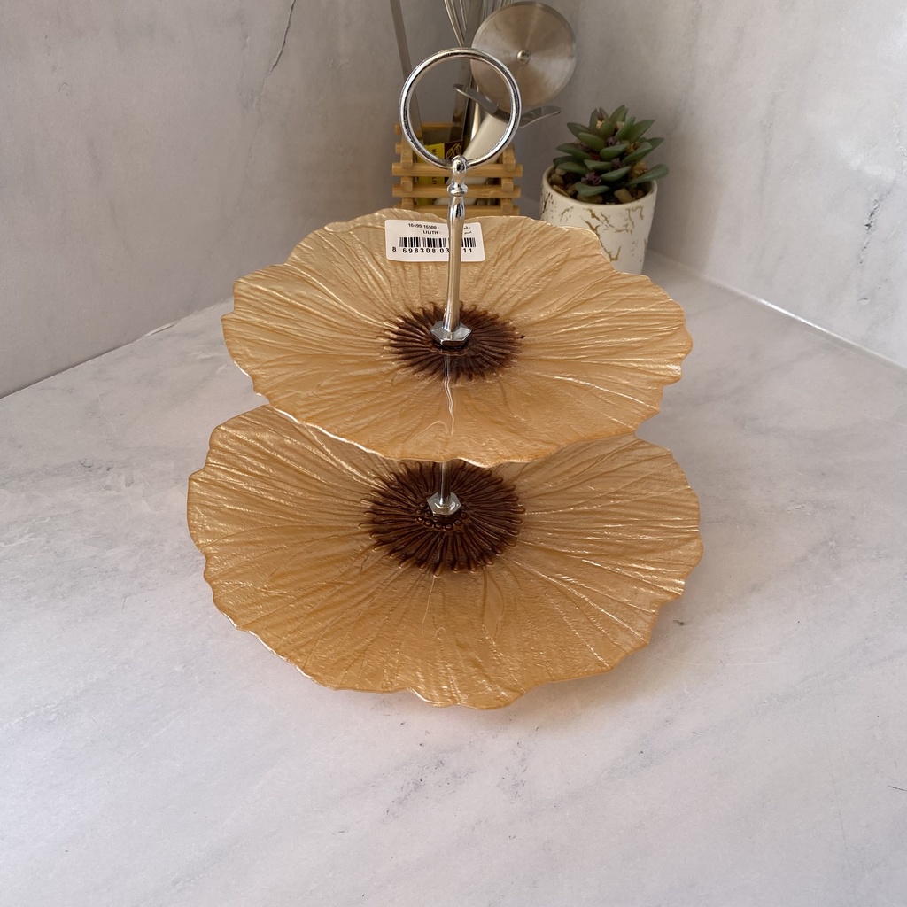 AK assiette LILITH-CENTER METALLIC BROWN - COATED METALLIC PEACH PUFF