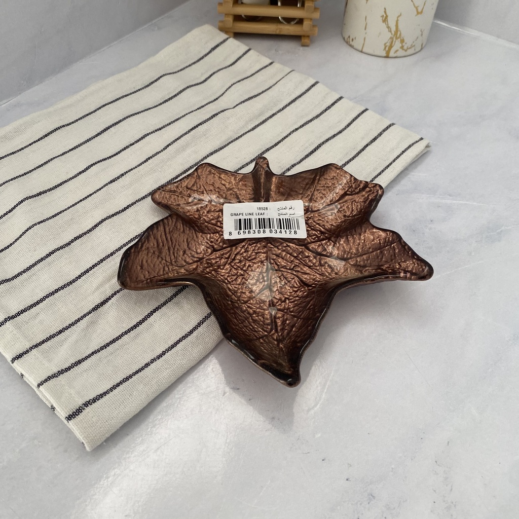 Grape Line Leaf Assiette Marron 17Cm