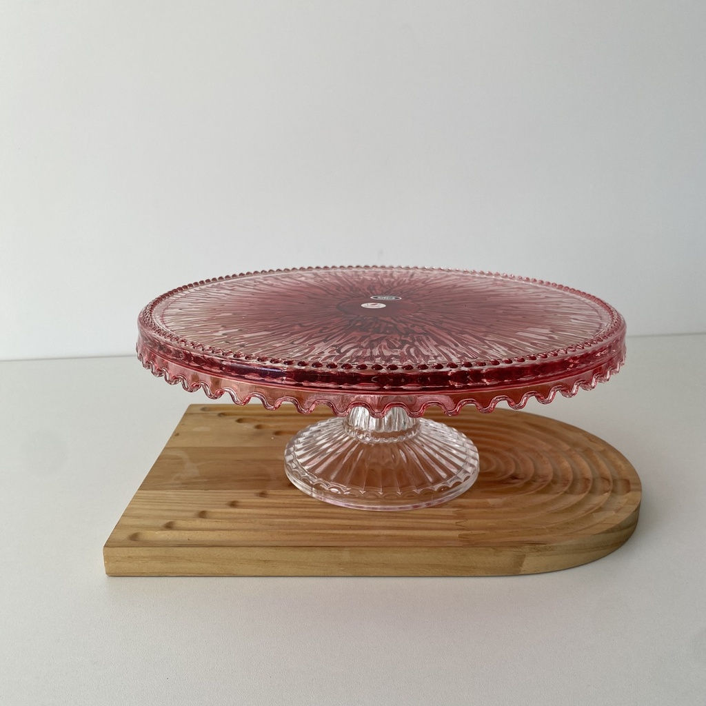 Deflume Presentoir A Gateaux Rouge Sans Couvercle