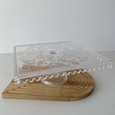 28*28*12cm assiette à gâteau carrée a pied