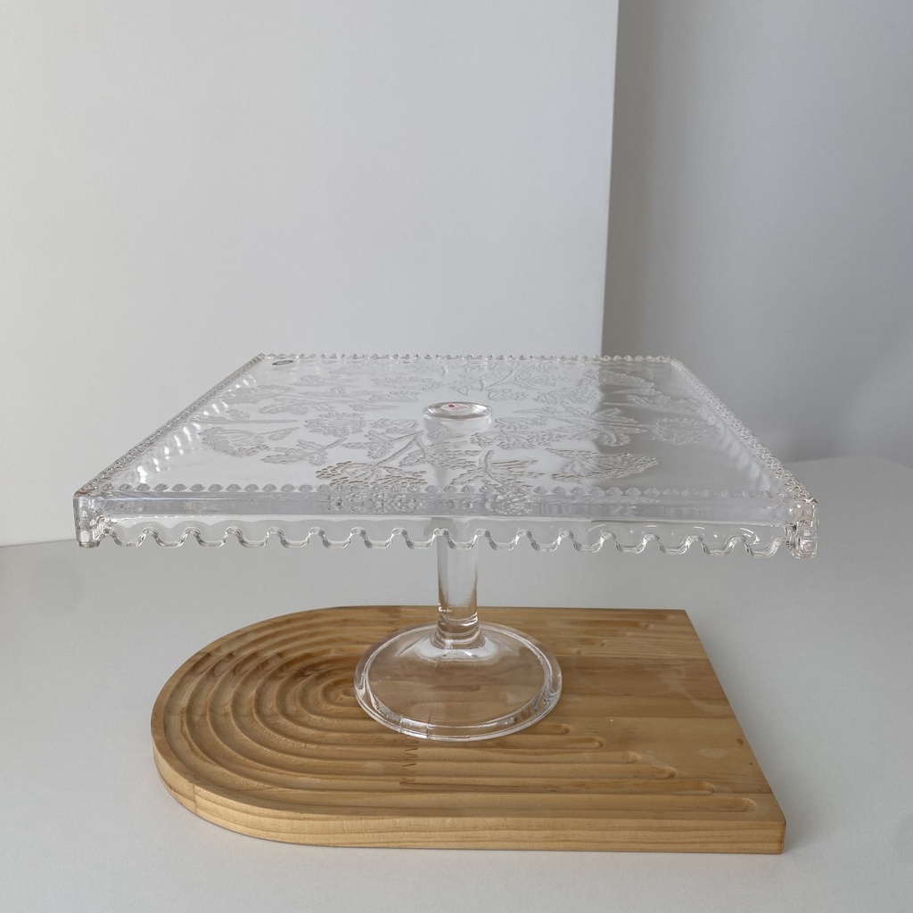 28*28*16cm assiette à gâteau carrée a pied