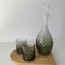 14*33cm isis degr carafe avec +6 verres verte