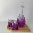 14*33cm isis degr carafe avec +6 verres lilas