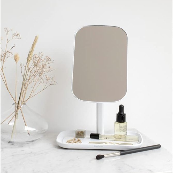 Miroir Avec Plateau De Rangement Blanc