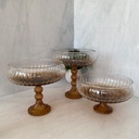 PACK LINEA - Coupe Sur Pied Ambre Large - Coupe Sur Pied Ambre Petite - Coupe Ambre Sur Pied Grande
