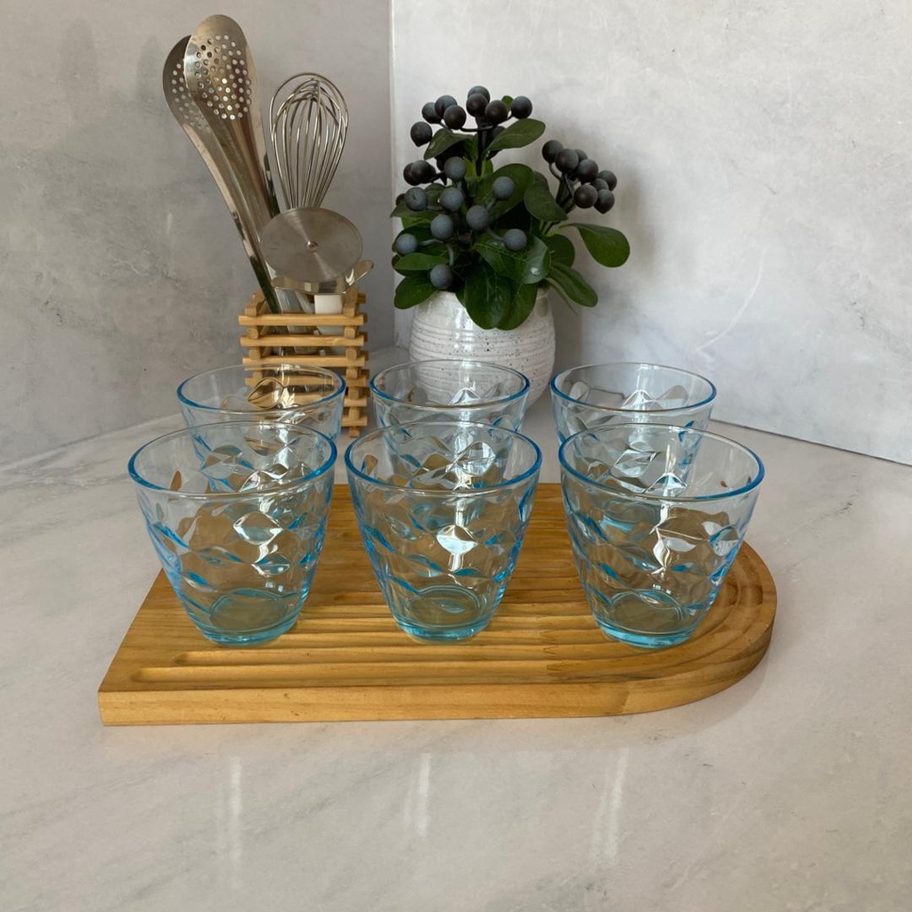 Verre à eau Flora bleu k6