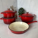 Batterie En Fonte 4 Pcs Rouge