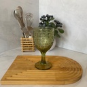 Flower Pattern Verre a pied Vert