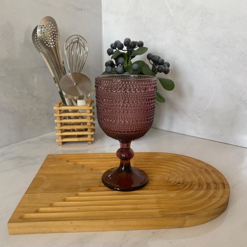 Verre A Pied Rose Fonce