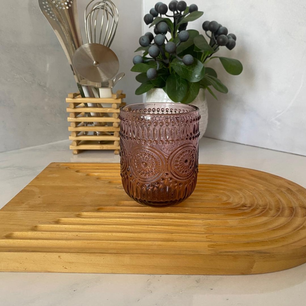 Sunflower Verre Forme Basse Rose Fonce