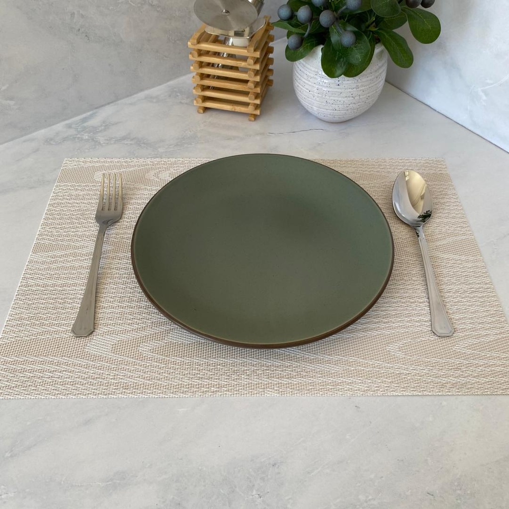 Assiette Plate Verte 25Cm