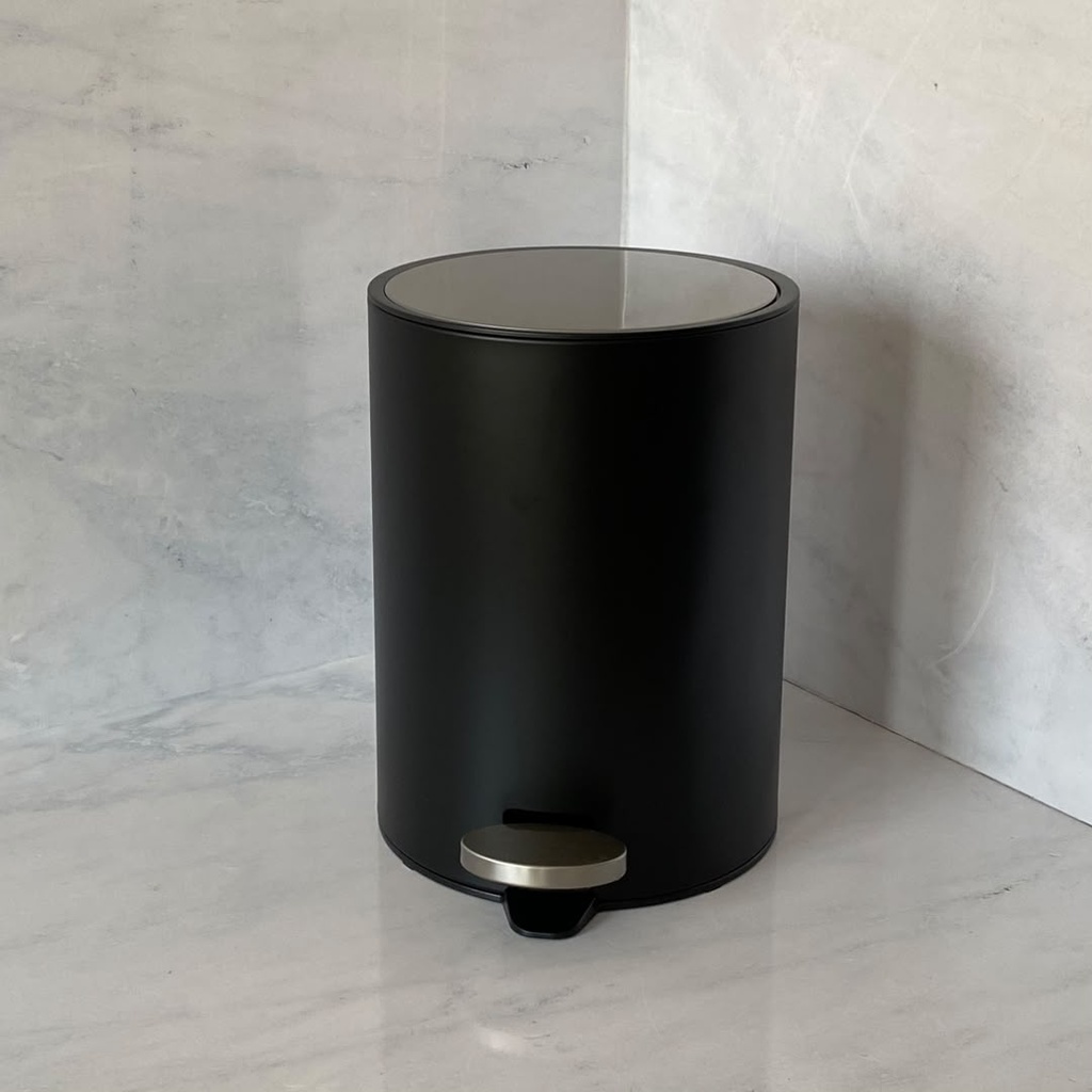 Poubelle à pédale Jobs 5 L avec fermeture amortie -Noir mat
