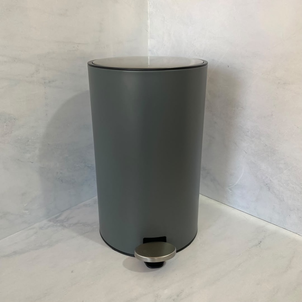 Poubelle à pédale Jobs 12 L avec fermeture amortie-Gris mat