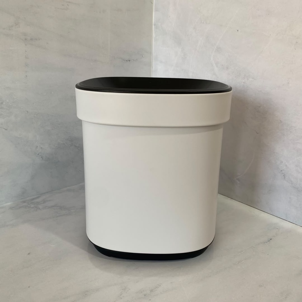 Poubelle ouverte de 8 L avec seau intérieur-blanc matt