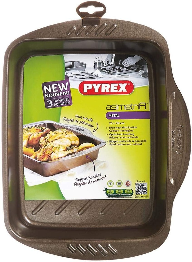 PYREX - Plat rectangulaire avec couvercle plastique - 19x14 cm