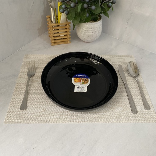 [P6375] Friends Time Assiette Ronde Creuse Noir 25 Cm