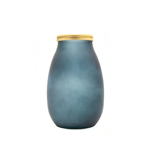 [5982F1132] GOLD EDGE VASE 28CM BLEU PETROL