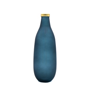 Gold Edge Vase 40Cm Bleu Petrol