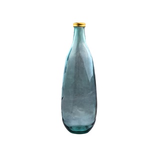 Gold Edge Vase 75Cm Bleu Gris