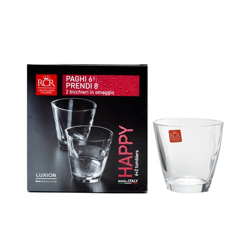 [25923020106] Happy Set De 6 Verres +2 Gratuits