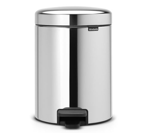 [112621] NEWICON POUBELLE A PEDALE 5L BRILIANT STEEL