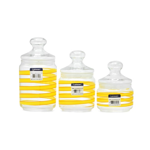 [Q0398] POT CLUB SPIRAL YELLOW 3 PIECES