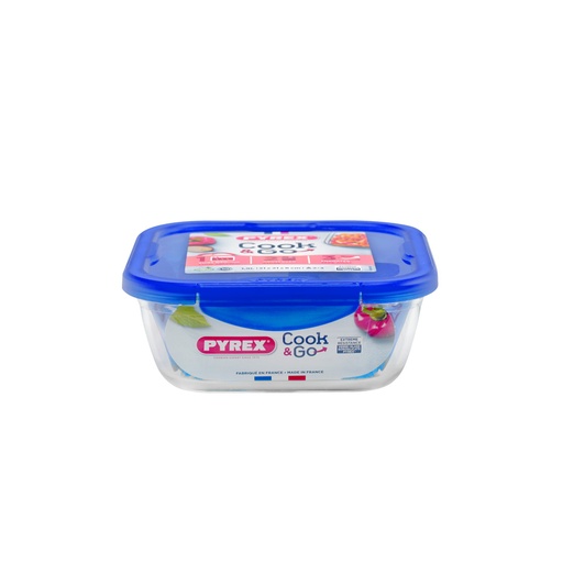 [286PG00] PYREX COOK & GO PLAT CARRE 21 CM AVEC COUVERCLE