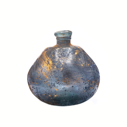 [4657F713] RUSTY VASE 33CM BLEU