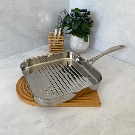 [KSF-2011] VOLUPTO POELE A GRILLE INOX 26.5X26.5X4CM