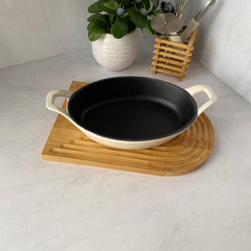 [EC2149D-B] POELE EN FONTE 24CM BEIGE